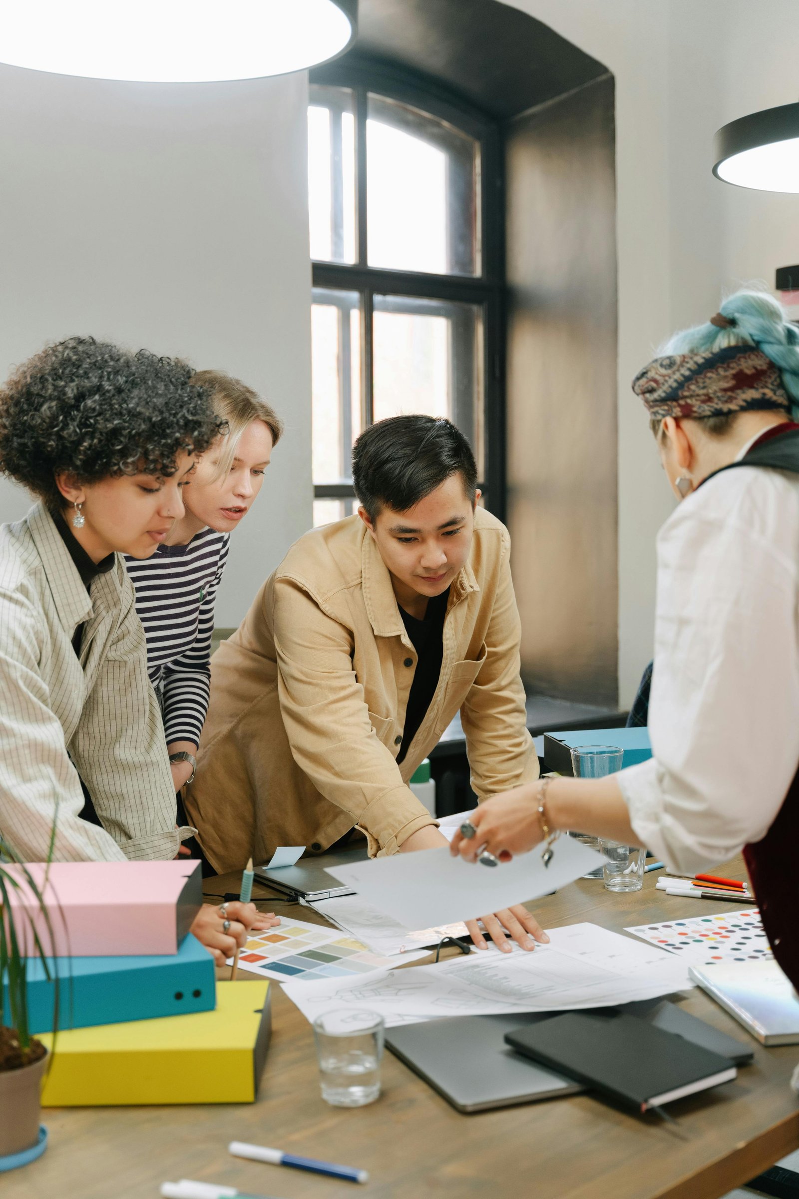 A group collaborating on a startup project